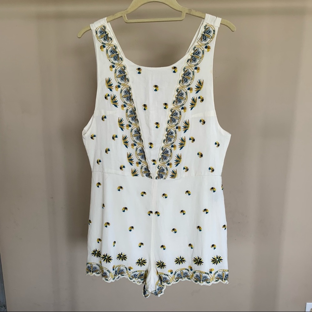 Free People Embroidered Romper CA